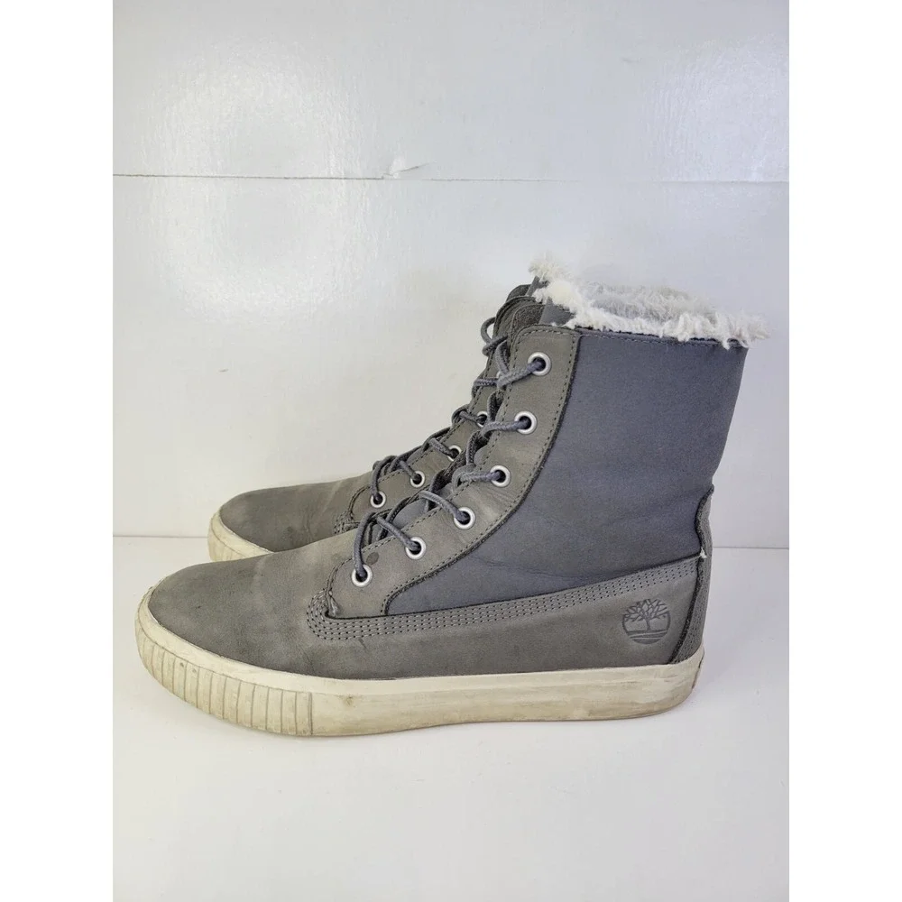 Timberland Womans Skyla Bay Fleece Fold-Down Boot Medium Gray Nubuck 8.5 Grey US